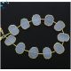 Mystic Coated White Chalcedony Coin Drill Slice Gold Electroplated 15x12 - 16x13mm 