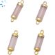 Pink Chalcedony Faceted Barrel Connector 13x5 - 13.5x5 mm 