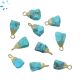 Turquoise Rough Shape Charm 8x5 - 9x6 Mm Electroplated 