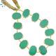 Chrysoprase Chalcedony Coin Drill Slice Gold Electroplated 15x11 - 16x12Mm