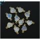 Rainbow Moonstone Smooth Heart Sterling Silver Gold Plated Charm 10mm 