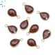 Sterling Silver Gold Plated Garnet Pear Shape Charm 10x8 mm 
