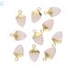 Pink Chalcedony Shield Shape Charm 13x10 - 14x10Mm  Electroplated 