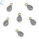 Pear Charm Natural Zircon 0.18 cwt Gold Plated Over Sterling Silver 7x5mm SET OF 2