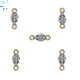 Pear Connector Natural Zircon 0.1 cwt Gold Plated Over Sterling Silver 6x4mm SET OF 2