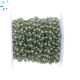 Peridot Faceted Button 3.5 - 4.0mm Sterling Silver Black Rhodium Plated Rosary Style Beaded Chain Per Foot