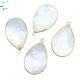 Mother of Pearl Flat Pear Shape Pendant 35x25mm-Gold Electroplated 