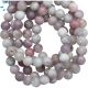 Pink Gray  Lepidolite Smooth Round Beads 8mm