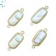 Freshwater Pearl Rectangle Sterling Silver Gold Plated Connector 16x9 - 17x9mm 