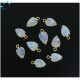 Rainbow Moonstone Carved Leaf Shape Gold Electroplated Charm 11x7 - 12x8mm 