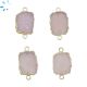 Pink Druzy Organic Connector 14x11 - 15x12Mm Gold Electroplated 
