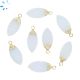 White Druzy Marquise Shape 17x8 - 18x9mm Electroplated 