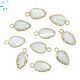 Mother of Pearl Carved Leaf Shape 12x8.5mm Electroplated 