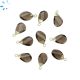 Smokey Quartz Faceted Twisted Pear Shape 13x8 - 14x9mm Gold Electroplated Charm 