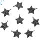 Star Charm Black Spinel 0.3 cwt Black Rhodium Over Sterling Silver 11mm  