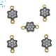 Star Connector Natural Zircon 0.15 cwt Gold Plated Over Sterling Silver 7mm SET OF 2