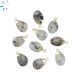Tourmaline Quartz Faceted Twisted Pear Shape 13x9mm Gold Electroplated Charm 