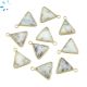Dendrite Opal Faceted Triangle Sterling Silver Gold Plated Bezel 11mm 