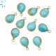 Sterling Silver Gold Plated Turquoise Pear Shape Charm 9x7 - 10x7mm 