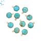 Turquoise Faceted Hexagon Sterling Silver Gold Plated Bezel 9.5mm 