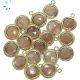 Brown Moonstone Twisted Wire Bezel Charm 9 - 10 mm 
