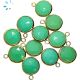 Chrysoprase Chalcedony Faceted Bezel Coin Charm 13x13 Mm Set Of 4