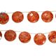 Coral Faceted Coin Shape Beads 12 - 12.5mm 
