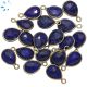 Sterling Silver Gold Plated Lapis  Pear Shape Charm 10x8 - 11x8 mm 