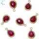 Dyed Ruby Twisted Wire Bezel Pear Shape Charm 11x9MM  