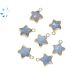 Blue Opal Star Shape 10x10MM Electroplated Charm 