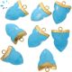 Howlite Shark Tooth Shape Charm 13x17mm-15mmx18mm Electroplated 
