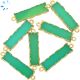 Chrysoprase Chalcedony Rectangle Connector 27x8 - 29x8 mm Electroplated 