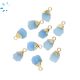 Blue Druzy Rough Shape Charm 7x6 - 8x7MM Gold Electroplated  