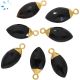 Black Onyx Marquise Shape 9x16mm Electroplated Charm 