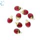Dyed Ruby Small Oval Shape  10x8Mm Electroplated Charm 