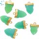 Chrysoprase Chalcedony Shark Tooth Shape Charm 13x17mm Electroplated 