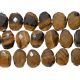 Tiger Eye Faceted Coin Drill Nuggets 13x10 - 14x11mm 
