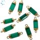 Green Onyx Faceted Barrel Charm Connector 5x13-6x13mm Set Of 4