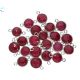 Dyed Ruby Bezel Connector Coin-silver 9.5 Mm Set Of 4