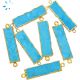 Howlite Turquoise Rectangle Connector 29x9 mm Electroplated 