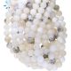 White Milky Opal Smooth Round Shape  Bead 6Mm