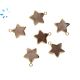 Brown Moonstone Star Shape Charm 12x12 - 13x13MM Electroplated 