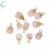 Pink Druzy Rough Shape Charm 8x6 - 9x7MM Electroplated  