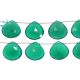 Green Onyx Faceted Heart Shape Beads 17 - 19mm