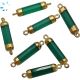 Green Onyx Faceted Barrel Connector 18x5 - 20x5 mm Set Of 4