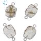 Rutilated Quartz Organic Connector 14x11 - 15x12mm Silver Electroplated 