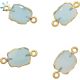 Blue Chalcedony Organic Connector 11x9 - 12x10 mm Electroplated 