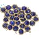Lapis Twisted Wire Bezel Charm 9 - 10 mm Set of 4