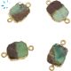 Chrysoprase Organic Connector 13x11 - 14x11 Mm Gold Electroplated 