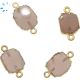 Brown Moonstone Organic Connector 12x10 Mm Electroplated 